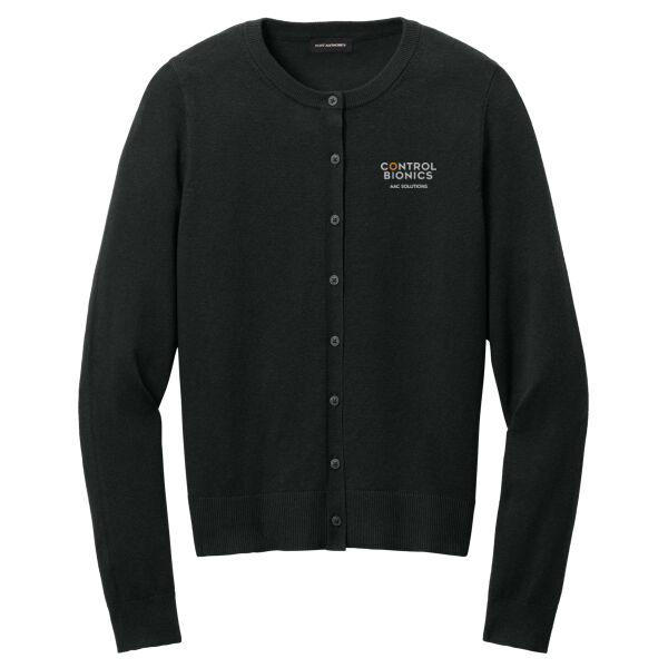   - Women's Easy Care Crewneck Cardigan Sweater Thumbnail